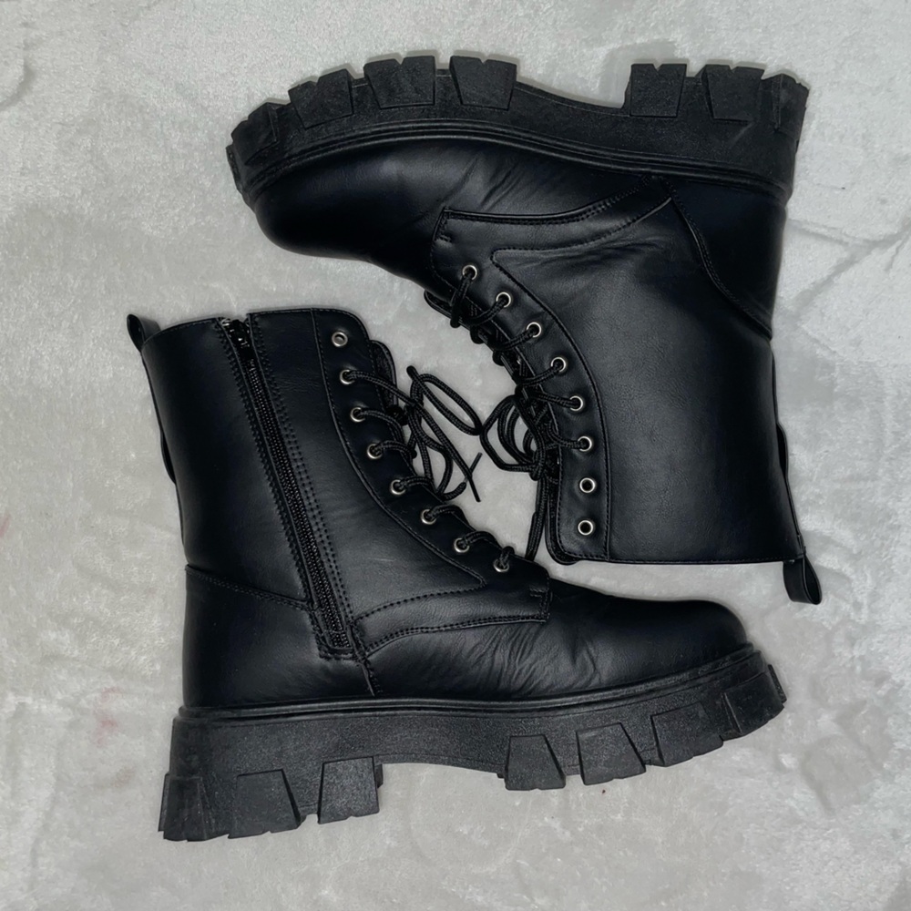Laced Lugged Combat Boots